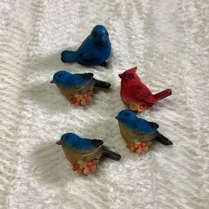 Beautiful Garden Decor Blue And Red Bird 4 Flower Pot Edge Birds